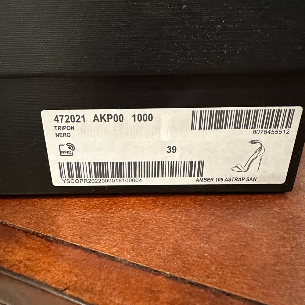 YSL Black Amber Heels 105 Inch Size 39 - Picture 6 of 6